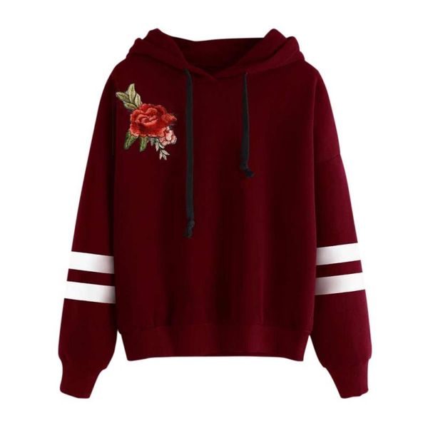 women's hoodies & sweatshirts wholesale casual striped floral hooded pullover women embroidery applique long sleeve, Black
women's hoodies & sweatshirts wholesale casual striped floral hooded pullover women embroidery applique long sleeve, Black