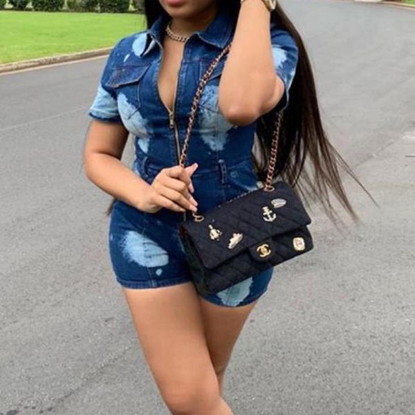 women's jumpsuits & rompers zipper bodycon denim playsuits deep v short sleeve pocket casual women streetwear sashes blue club romper, Black;white
women's jumpsuits & rompers zipper bodycon denim playsuits deep v short sleeve pocket casual women streetwear sashes blue club romper, Black;white