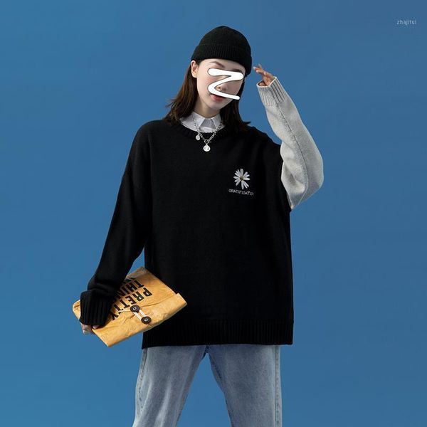 women's sweaters daisy print for autumn clothes womens 2021 fashion trends crewneck pullover teenage girls harajuku knitted jumper, White;black
women's sweaters daisy print for autumn clothes womens 2021 fashion trends crewneck pullover teenage girls harajuku knitted jumper, White;black