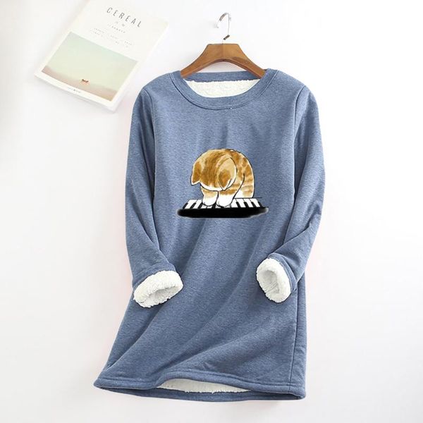 women's hoodies & sweatshirts women o-neck winter thick fleece piano cat printing harajuku sweatshirt warm underwear pull femme sudader, Black
women's hoodies & sweatshirts women o-neck winter thick fleece piano cat printing harajuku sweatshirt warm underwear pull femme sudader, Black