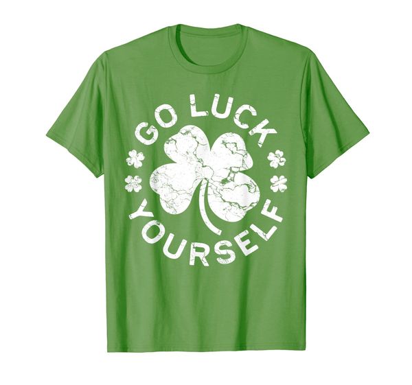 go luck yourself t-shirt st patrick day gift shirt, White;black