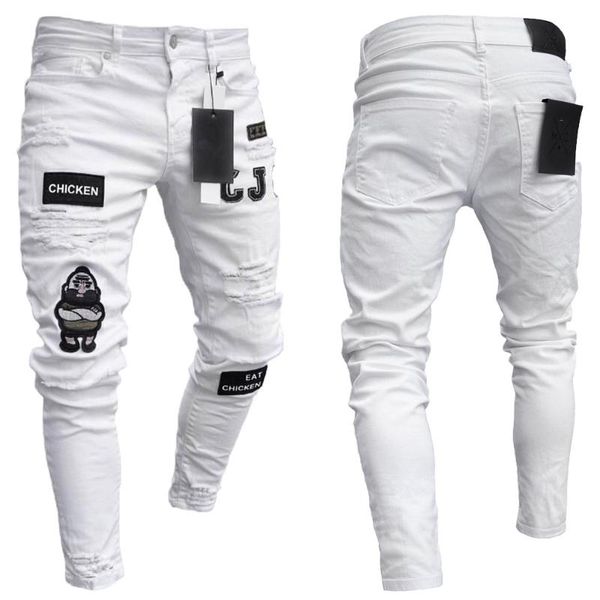 men's jeans ripped embroidered skinny pencil slim men trousers casual denim pants male biker scratched jean, Blue
men's jeans ripped embroidered skinny pencil slim men trousers casual denim pants male biker scratched jean, Blue