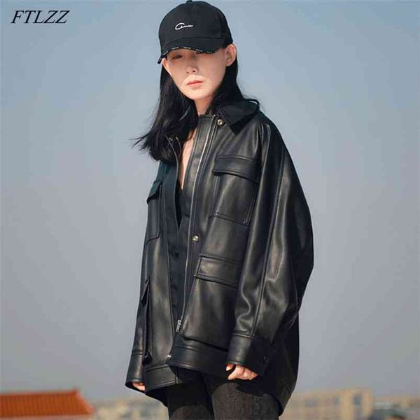 women loose vintage motor biker faux leather jacket pu coats elegant tie belt waist pockets buttons 210430, Tan;black
women loose vintage motor biker faux leather jacket pu coats elegant tie belt waist pockets buttons 210430, Tan;black