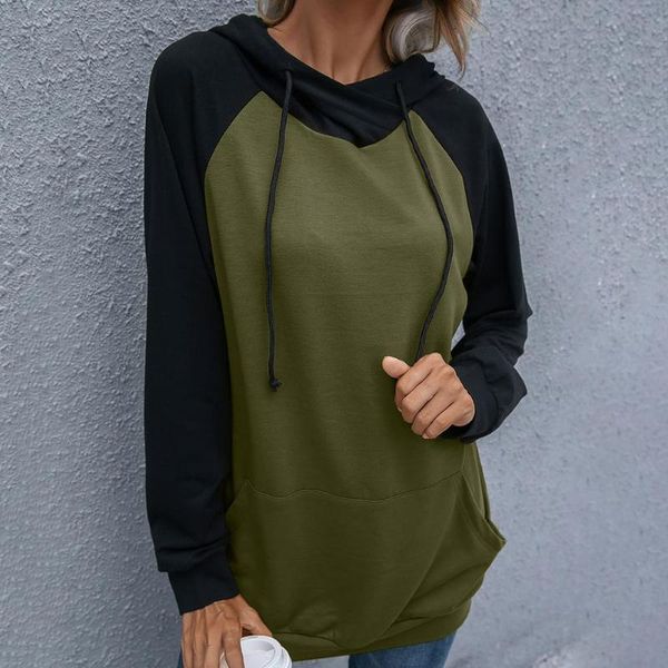 women's hoodies & sweatshirts long round neck casual hooded sweatshirt color-blocking pullover sleeve with pocket drawstring, Black
women's hoodies & sweatshirts long round neck casual hooded sweatshirt color-blocking pullover sleeve with pocket drawstring, Black