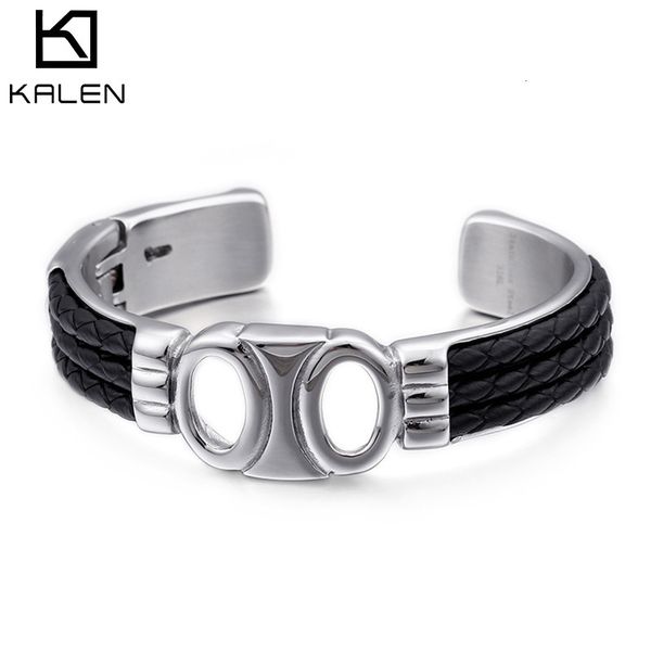 bangles bracelet men's titanium steel punk stainless hollow out opening, Black
bangles bracelet men's titanium steel punk stainless hollow out opening, Black