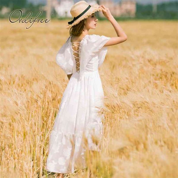 summer women long white beach dress lace up backless maxi chiffon 210513, Black;gray