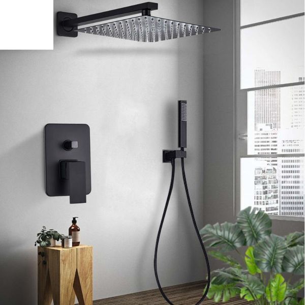 black shower set wall mounted faucet mixer 8/10/12/16 inch rainfall bathroom tap with handshower rotate bath spout sets
black shower set wall mounted faucet mixer 8/10/12/16 inch rainfall bathroom tap with handshower rotate bath spout sets