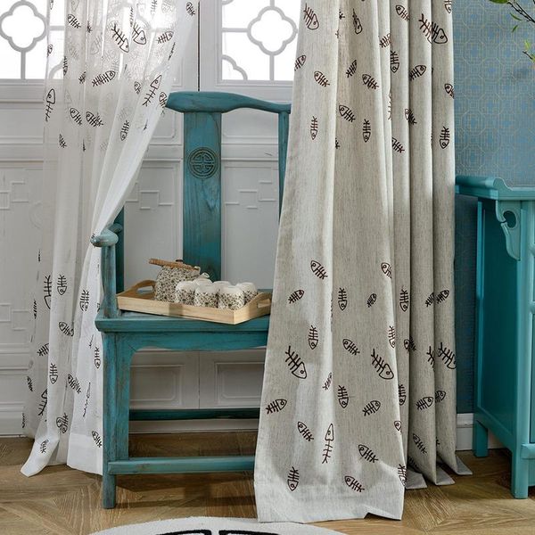 simple modern nordic style cotton and linen embroidery curtains tulle living room bedroom study fish custom curtain & drapes
simple modern nordic style cotton and linen embroidery curtains tulle living room bedroom study fish custom curtain & drapes