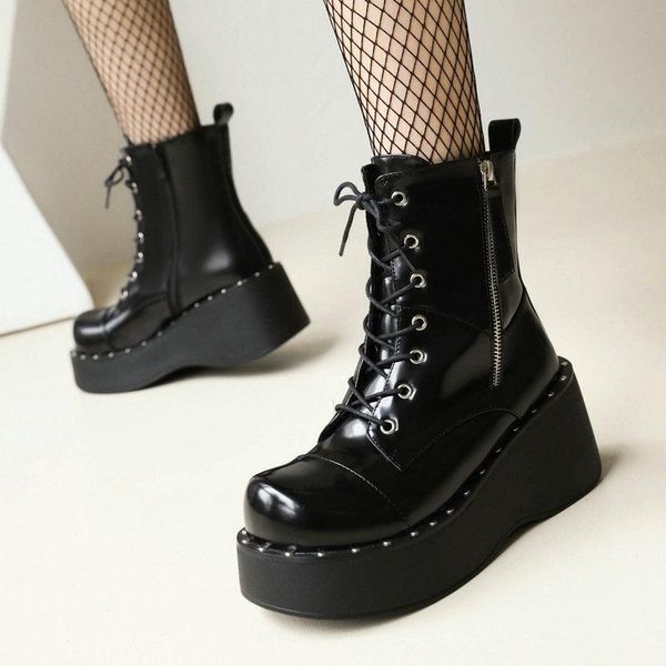 boots fashion punk women autumn platform ankle wedges heel short side zipper winter woman shoes big size 34-43, Black
boots fashion punk women autumn platform ankle wedges heel short side zipper winter woman shoes big size 34-43, Black