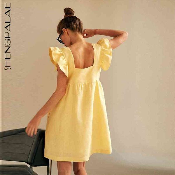 minimalist yellow dress women's summer square collar loose flying sleeve above knee black dresses female 210427, Black;gray
minimalist yellow dress women's summer square collar loose flying sleeve above knee black dresses female 210427, Black;gray