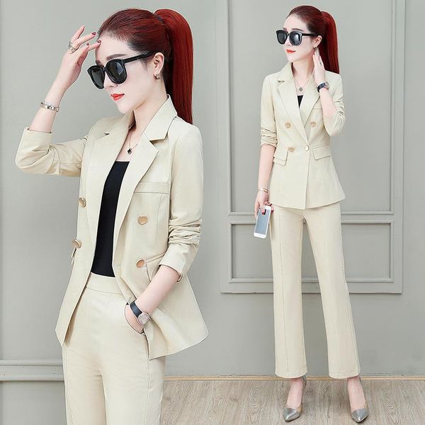 women's suits 2021 autumn lapel double-breasted slim suit professional wear casual trousers wild two-piece two piece pants, White
women's suits 2021 autumn lapel double-breasted slim suit professional wear casual trousers wild two-piece two piece pants, White