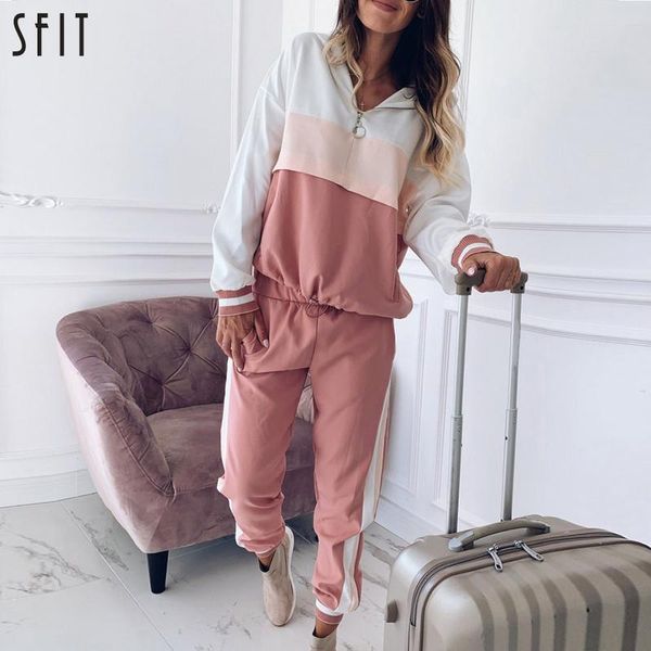pink patchwork two piece set outfit women 2021 autumn hooded jacket ladies joggers loose hoodies dress, White
pink patchwork two piece set outfit women 2021 autumn hooded jacket ladies joggers loose hoodies dress, White