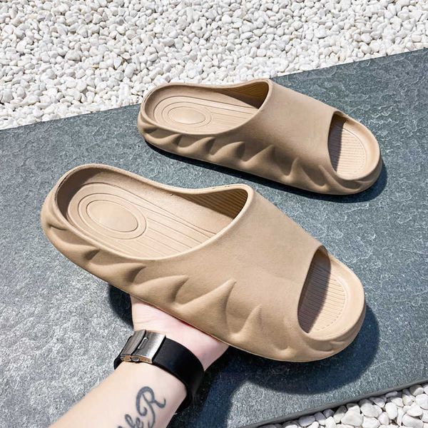 2021 new flame coconut slippers summer large size cool slippers ysj, Black