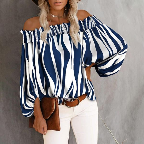 women's blouses & shirts 2021 spring autumn off shoulder stripe print long sleeve smoking blouse loose casual ladies shirt daily wear, White
women's blouses & shirts 2021 spring autumn off shoulder stripe print long sleeve smoking blouse loose casual ladies shirt daily wear, White