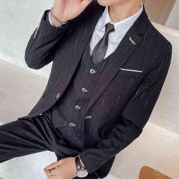 luxury suits blaze autumn 2021 formal handsome korean slim fit men's suit three piece set, Black
luxury suits blaze autumn 2021 formal handsome korean slim fit men's suit three piece set, Black