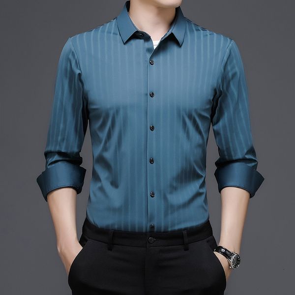 2021 spring and autumn busins long sleeve shirt middle-aged men's stripe slim cardigan, Black
2021 spring and autumn busins long sleeve shirt middle-aged men's stripe slim cardigan, Black