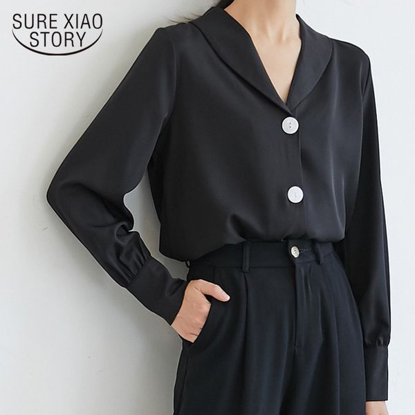 black v-collar long sleeves chiffon contrast color buckle lantern sleeve hong kong temperament joker women shirts 6456 50 210417, White
black v-collar long sleeves chiffon contrast color buckle lantern sleeve hong kong temperament joker women shirts 6456 50 210417, White