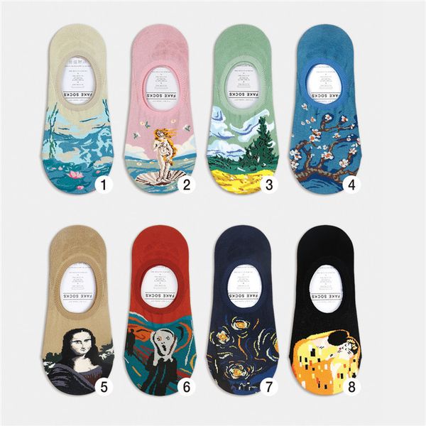 women's sorks hosiery invisible creative sile anti slip sos personalized shallow oil painting, Black;white
women's sorks hosiery invisible creative sile anti slip sos personalized shallow oil painting, Black;white