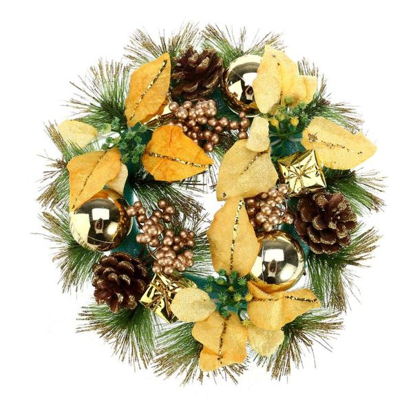 30cm christmas wreath front door hang garland with pine needles cone pearls for party decoration (golden) decorative flowers & wreaths
30cm christmas wreath front door hang garland with pine needles cone pearls for party decoration (golden) decorative flowers & wreaths