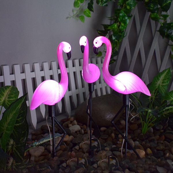 led bird lamp flamingo solar lamp outdoor fence light garden waterproof outside decoration