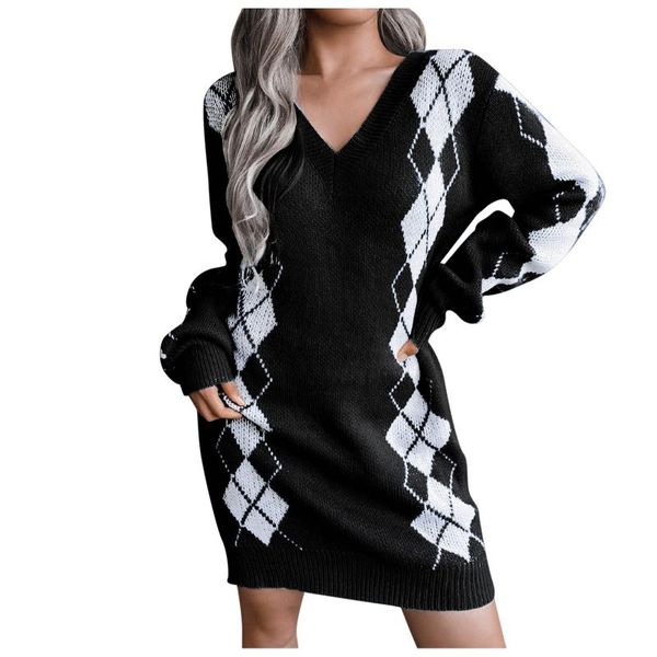 casual dresses women's winter v-neck long sleeve chunky plaid printing pullover sweater knitted mini dress vestido invierno mujer, Black;gray
casual dresses women's winter v-neck long sleeve chunky plaid printing pullover sweater knitted mini dress vestido invierno mujer, Black;gray