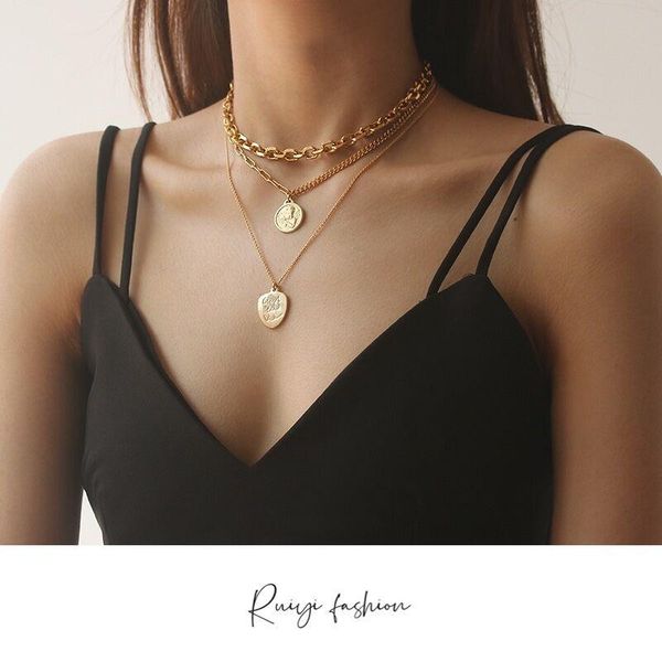 pendant necklaces ruiyi design gold necklace simple text coin copper women's party creative hip hop sweater chain gifts, Silver
pendant necklaces ruiyi design gold necklace simple text coin copper women's party creative hip hop sweater chain gifts, Silver