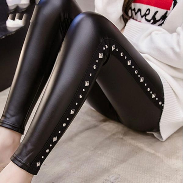 women's pants & capris spring fashion high elastic leather with tight legs and pu lady female pencil trousers, Black;white
women's pants & capris spring fashion high elastic leather with tight legs and pu lady female pencil trousers, Black;white