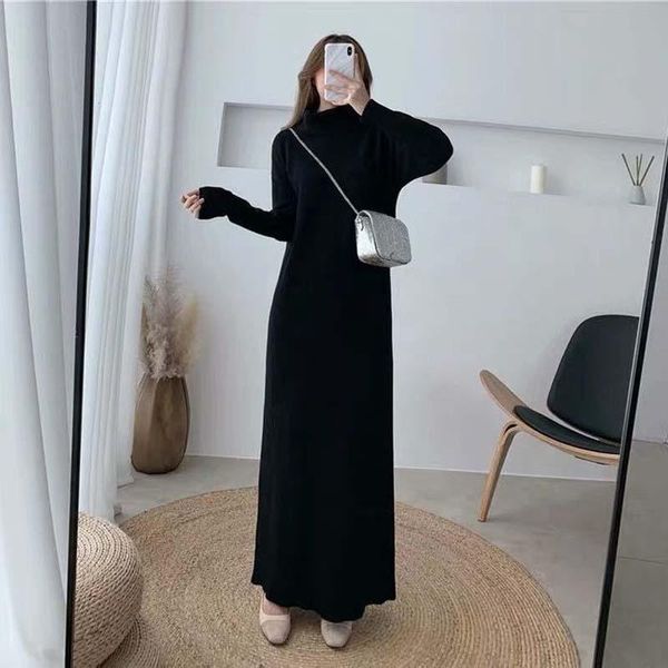 casual dresses 2021 autumn winter elegant o-neck slim long sweater dress lady solid warm knitted vestidos women sleeve n98, Black;gray
casual dresses 2021 autumn winter elegant o-neck slim long sweater dress lady solid warm knitted vestidos women sleeve n98, Black;gray