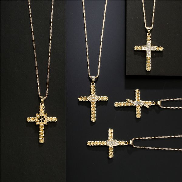 hip hop new copper micro inlaid zircon cross pendant necklace trend personalized men's and women's jewelry, Silver
hip hop new copper micro inlaid zircon cross pendant necklace trend personalized men's and women's jewelry, Silver
