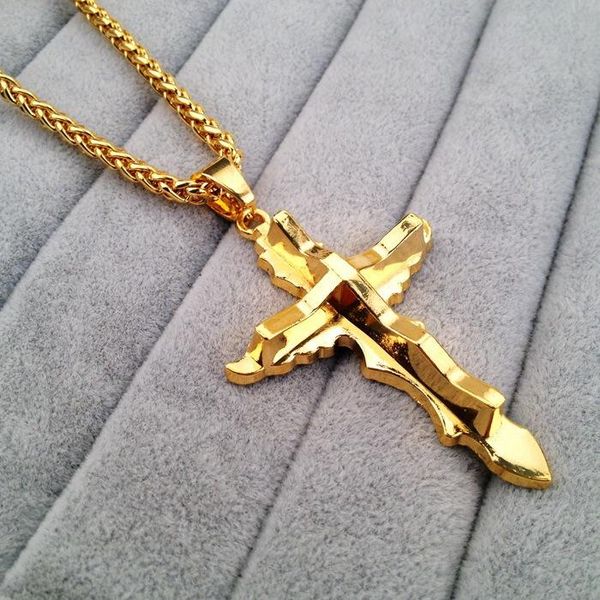pendant necklaces hip hop rapper irregular cross necklace mens real yellow gold filled chain fashionable jewelry, Silver
pendant necklaces hip hop rapper irregular cross necklace mens real yellow gold filled chain fashionable jewelry, Silver