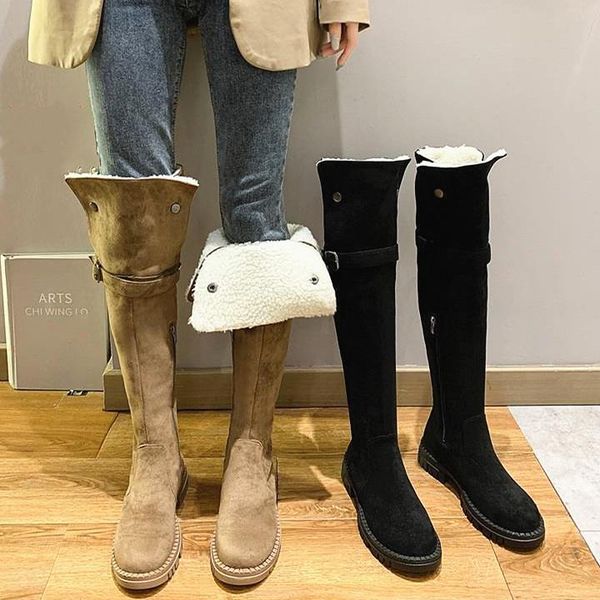 boots fashion designer women thigh high platform lamb wool flat heel casual snow leisure street over the knee, Black
boots fashion designer women thigh high platform lamb wool flat heel casual snow leisure street over the knee, Black
