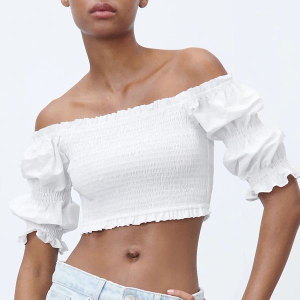 za summer women blouse solid short sleeve female loose thin slash neck casual sweet girl shirt 210422, White
za summer women blouse solid short sleeve female loose thin slash neck casual sweet girl shirt 210422, White