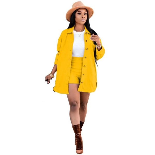 women's tracksuits solid yellow biker shorts 2 piece set button up long sleeve shirt jacket+short womens outfits 2021 ensemble short fe, Gray
women's tracksuits solid yellow biker shorts 2 piece set button up long sleeve shirt jacket+short womens outfits 2021 ensemble short fe, Gray