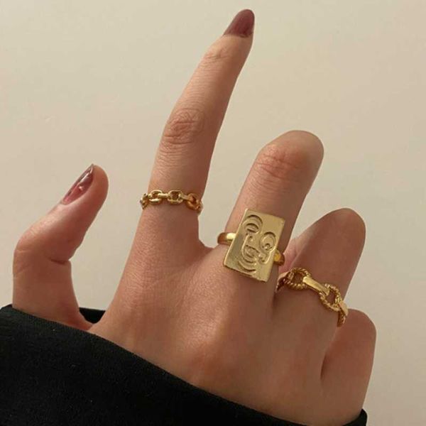 cluster rings diezi korean 3pcs/set gold color twist braided finger ring for wedding party 2021 human face knuckle joint set women, Golden;silver
cluster rings diezi korean 3pcs/set gold color twist braided finger ring for wedding party 2021 human face knuckle joint set women, Golden;silver