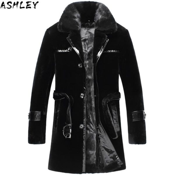 men's leather & faux fur coat real sheep shearing winter men mink collar 100% wool jacket for mens clothing plus size casaco 1520 yy855, Black
men's leather & faux fur coat real sheep shearing winter men mink collar 100% wool jacket for mens clothing plus size casaco 1520 yy855, Black