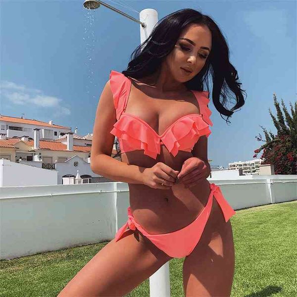 women's swimwear new arrival women bikini swimsuit solid set ruffle biquini tropical beach wear summer bathing suit kpxn, White;black
women's swimwear new arrival women bikini swimsuit solid set ruffle biquini tropical beach wear summer bathing suit kpxn, White;black