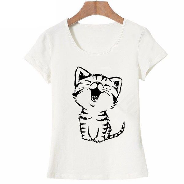 summer men short sleeve o neck casual funny cat tees female for ladies camisas mujer, White;black
summer men short sleeve o neck casual funny cat tees female for ladies camisas mujer, White;black