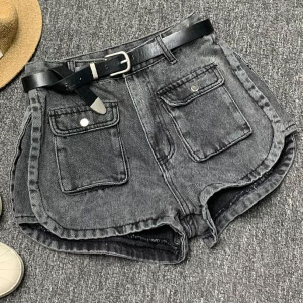 women's shorts 2021 spring autumn safari style big pocket denim women high waist loose jeans, White;black
women's shorts 2021 spring autumn safari style big pocket denim women high waist loose jeans, White;black