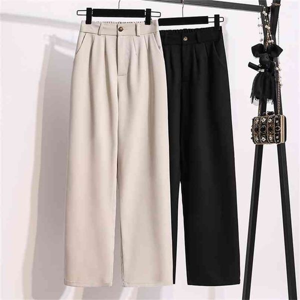 black beige wide-legged suit pants female high waist plus large size boyfriend for women's clothing trouser oversize d0250 210915, Black;white
black beige wide-legged suit pants female high waist plus large size boyfriend for women's clothing trouser oversize d0250 210915, Black;white