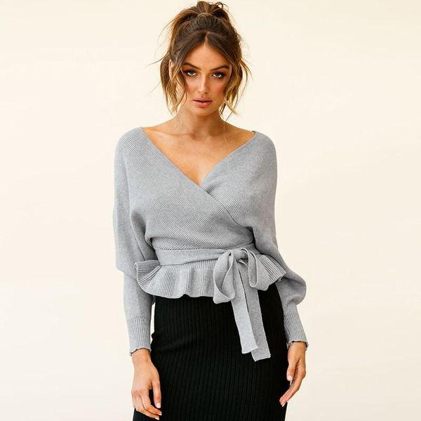 women's sweaters autumn solid long sleeve slim crop sweater women deep v-neck elegant bandage female fashion chic knitted short, White;black
women's sweaters autumn solid long sleeve slim crop sweater women deep v-neck elegant bandage female fashion chic knitted short, White;black
