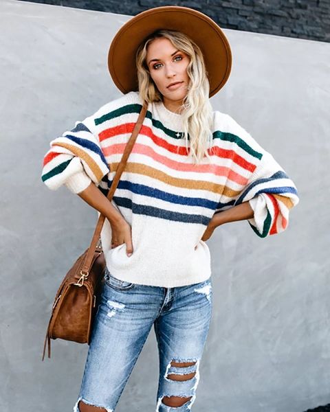 women's sweaters bohemian raiow striped for women ladies autumn winter pullover long sleeve jumper knitwear sweater female u4aj, White;black
women's sweaters bohemian raiow striped for women ladies autumn winter pullover long sleeve jumper knitwear sweater female u4aj, White;black