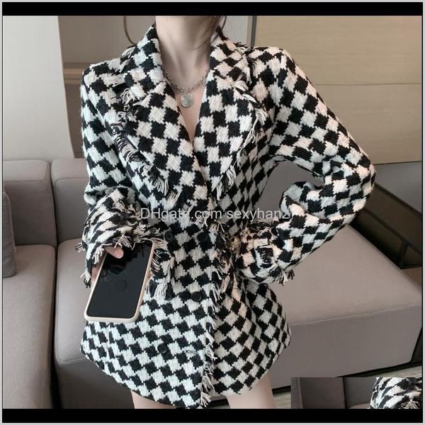 suits blazers womens clothing apparel drop delivery 2021 spring retro lapel long sleeve waist slimming midlength t plaid suit jacket women 8, White;black
suits blazers womens clothing apparel drop delivery 2021 spring retro lapel long sleeve waist slimming midlength t plaid suit jacket women 8, White;black