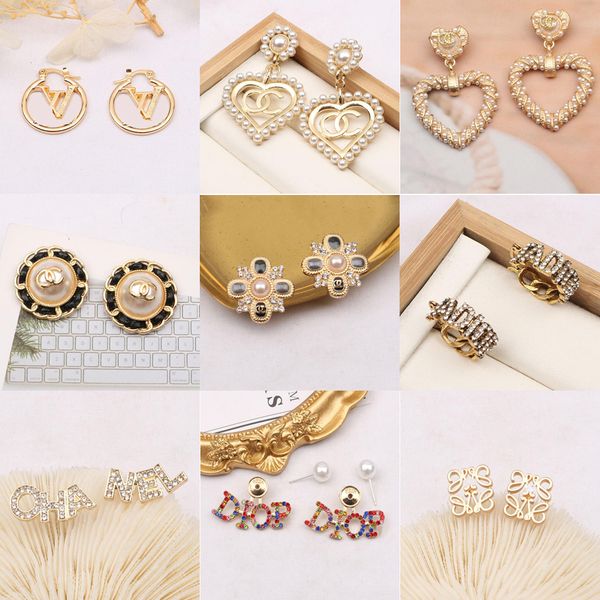 design1-design20 18k gold plated classic korea designer letters stud crystal geometric luxury women rhinestone pearl earring wedding party j, Golden;silver
design1-design20 18k gold plated classic korea designer letters stud crystal geometric luxury women rhinestone pearl earring wedding party j, Golden;silver
