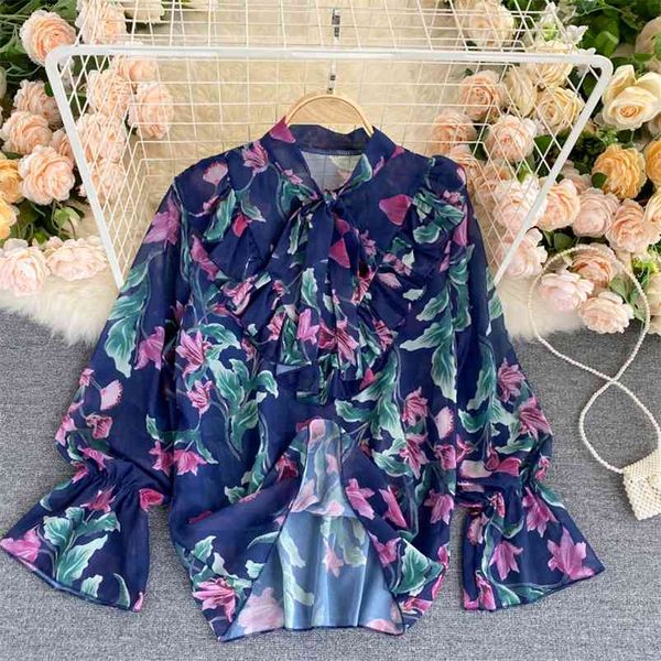 women's french elegant printed blouse design niche ruffled slim fit lace bow-tie neck chiffon shirt female blusa gx1050 210507, White
women's french elegant printed blouse design niche ruffled slim fit lace bow-tie neck chiffon shirt female blusa gx1050 210507, White