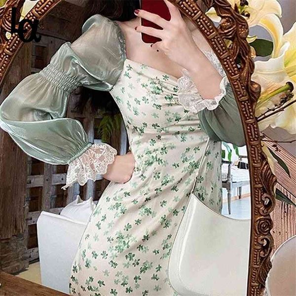 summer chiffon lace floral dress women green puff sleeve vintage midi elegant evening party 210519, Black;gray
summer chiffon lace floral dress women green puff sleeve vintage midi elegant evening party 210519, Black;gray