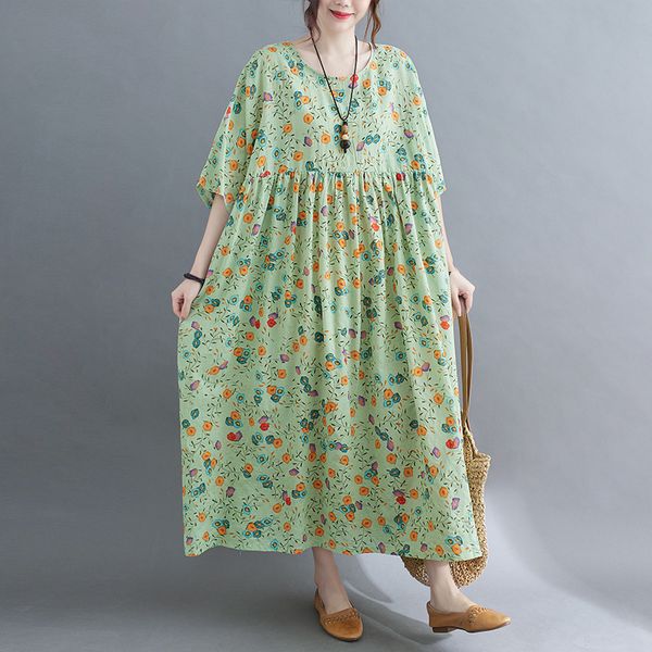 johnature vintage print flowers summer women dresses ankle-length casual half sleeve o-neck loose dresses 210521, Black;gray
johnature vintage print flowers summer women dresses ankle-length casual half sleeve o-neck loose dresses 210521, Black;gray