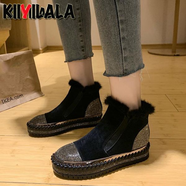 boots kiiyilala winter flat platform women warm real fur shoes leather fashion crystals big size ankle female, Black
boots kiiyilala winter flat platform women warm real fur shoes leather fashion crystals big size ankle female, Black