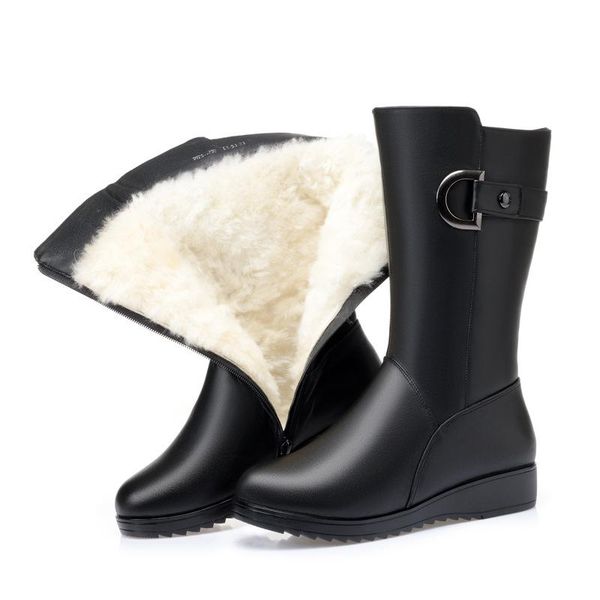 boots women winter genuine leather female high-heeled long wool lined warm snow lady fashion shoes, Black
boots women winter genuine leather female high-heeled long wool lined warm snow lady fashion shoes, Black