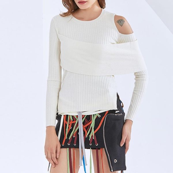 winter 2021 fashion style irregular round neck off shoulder slim stripe sweater for women swt3 women's sweaters, White;black
winter 2021 fashion style irregular round neck off shoulder slim stripe sweater for women swt3 women's sweaters, White;black