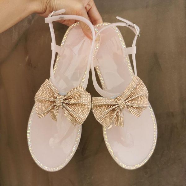 sandals women's large size white diamond bow tie clip toe beach flip flops transparent summer jelly shoes, Black
sandals women's large size white diamond bow tie clip toe beach flip flops transparent summer jelly shoes, Black